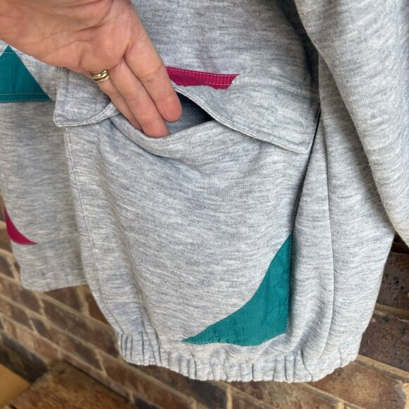 Vintage Westside Connection￼ Reversible Sweatshirt Jacket Gray Teal Womens Large - Picture 3 of 10